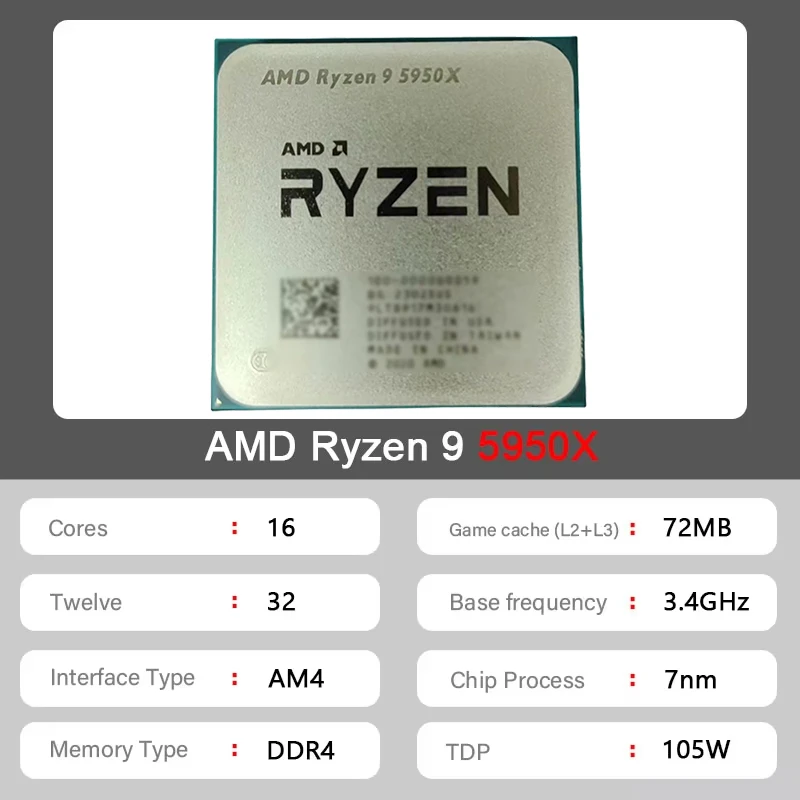 AMD Ryzen 9 5950X Zen3 AM4 Tra - Amd Cpu Ryzen 9 ulasan dan harga