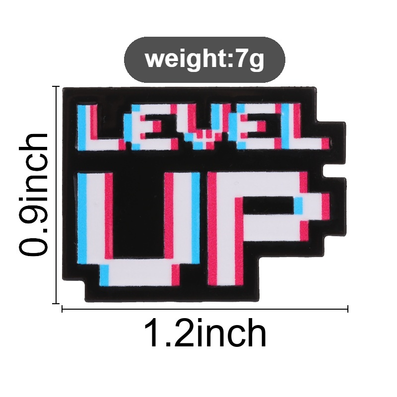 Level Up Glitch Pixel Badge Re - Gaming Accessories Retro ulasan dan harga